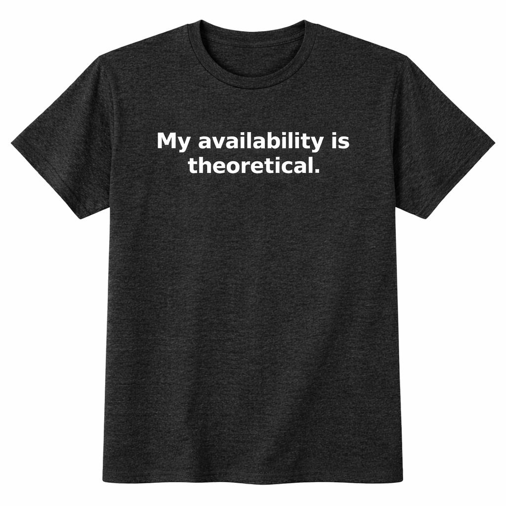 My Availability Is Theoretical. T-Shirt