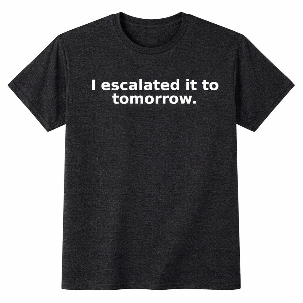 I Escalated It to Tomorrow. T-Shirt